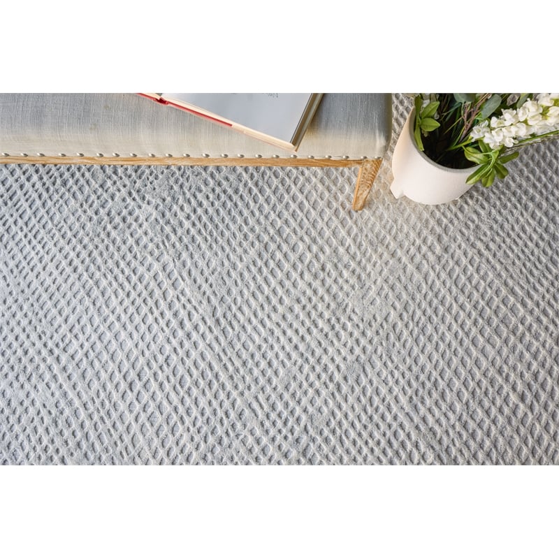 Crescendo Handloomed Bamboo Silk White 12'x15' Area Rug