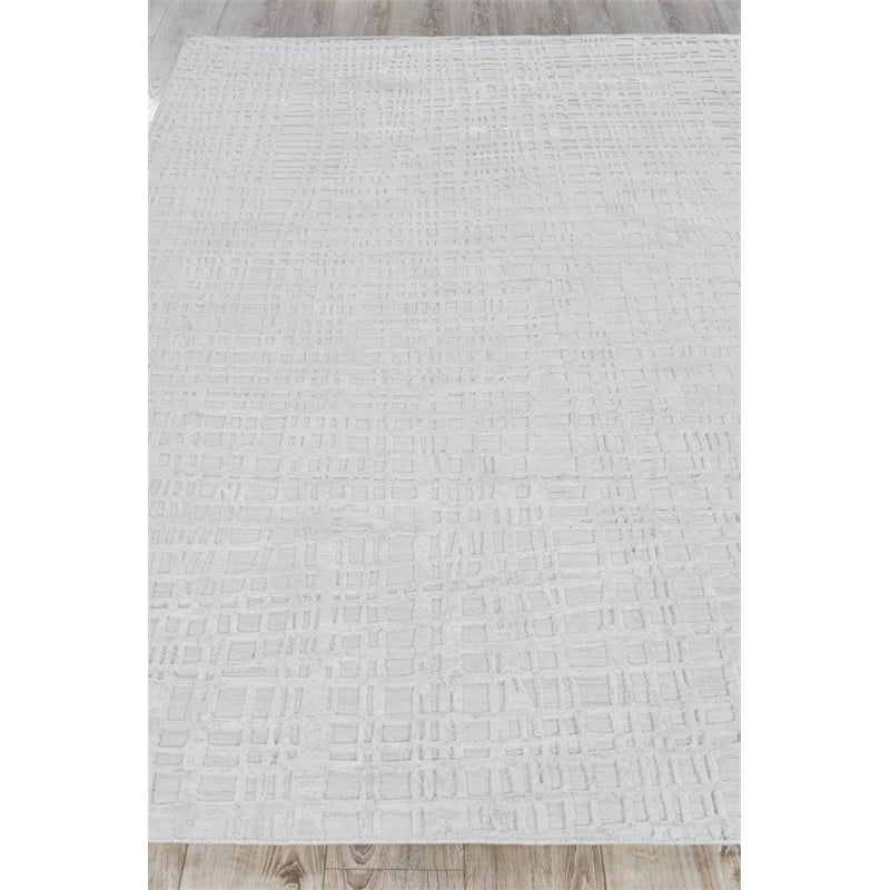 Crescendo Handloomed Bamboo Silk White 6'x9' Area Rug