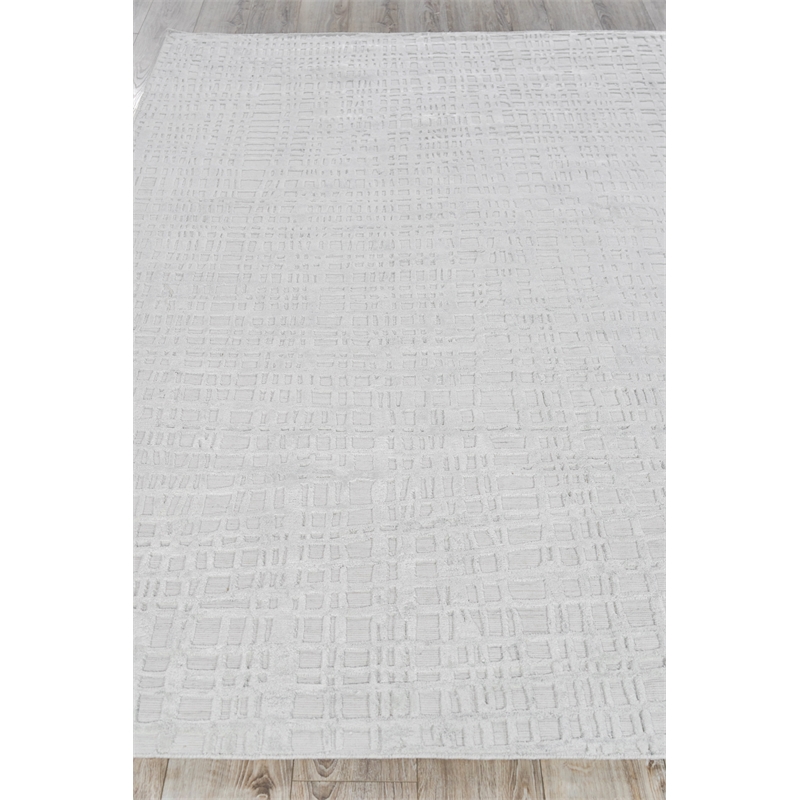 Crescendo Handloomed Bamboo Silk White 9'x12' Area Rug