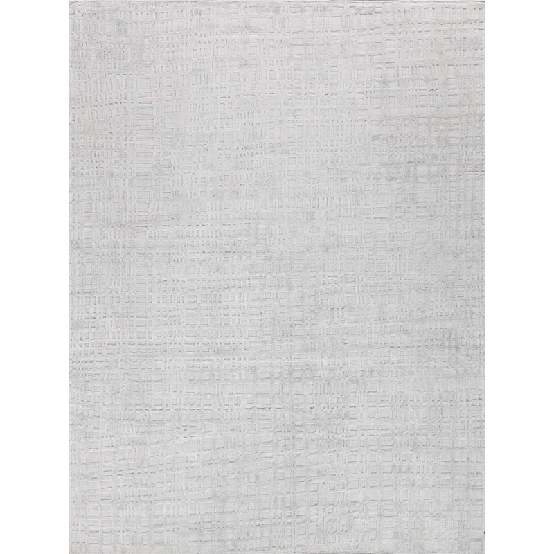 Crescendo Handloomed Bamboo Silk White 9'x12' Area Rug