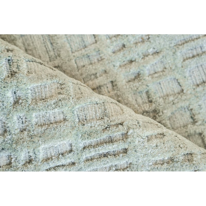 Crescendo Handloomed Bamboo Silk Beige 10'x14' Area Rug