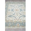 Claremont Oushak Hand-Tufted New Zealand Wool Ivory/Light Blue 6'x9' Area Rug