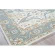Claremont Oushak Hand-Tufted New Zealand Wool Ivory/Light Blue 9'x12' Area Rug
