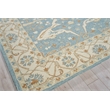 Claremont Oushak Hand-Tufted New Zealand Wool Ivory/Light Blue 6'x9' Area Rug