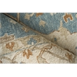Claremont Oushak Hand-Tufted New Zealand Wool Ivory/Light Blue 6'x9' Area Rug