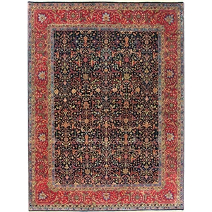 Classic Handloomed New Zealand Wool Navy 6'x9' Area Rug