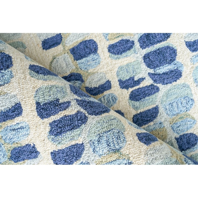 Colorplay Hand-Tufted New Zealand Wool Navy/Beige 8'x10' Area Rug