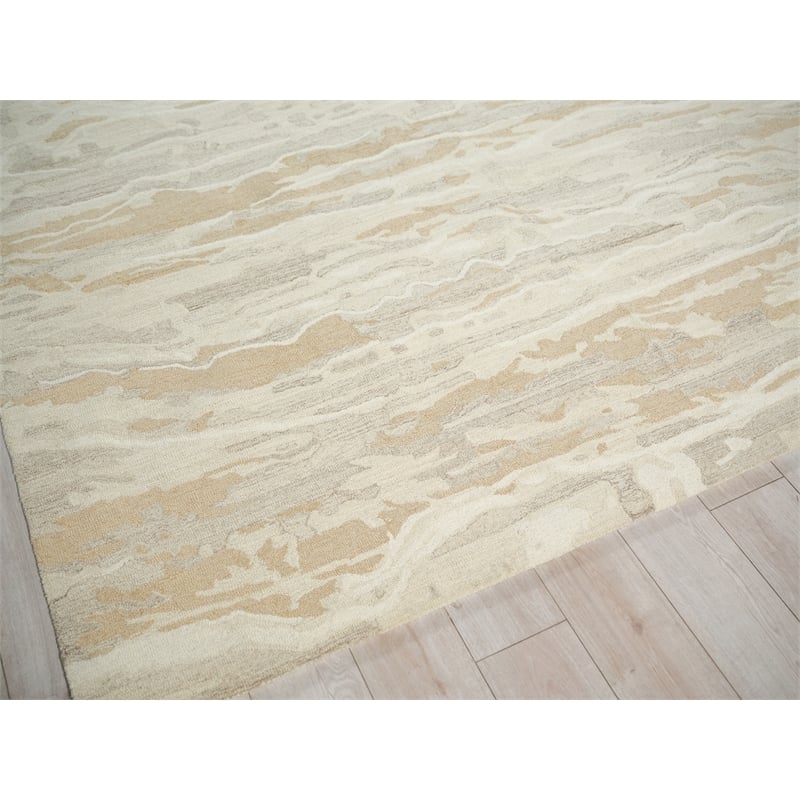 Cortero Hand-Tufted New Zealand Wool Gold/Ivory 4'x6' Area Rug