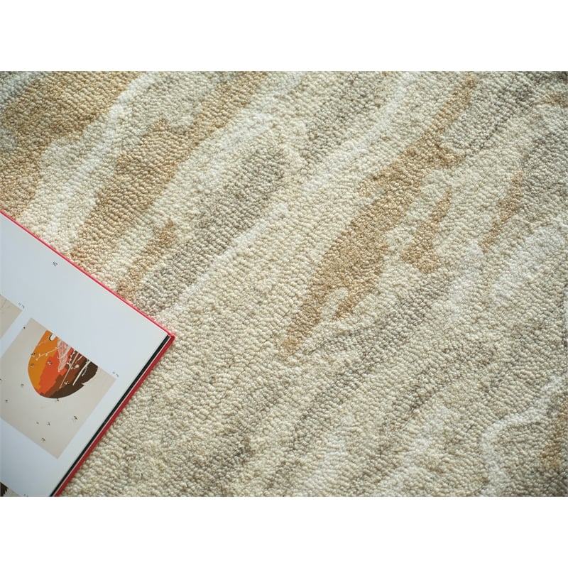 Cortero Hand-Tufted New Zealand Wool Gold/Ivory 4'x6' Area Rug