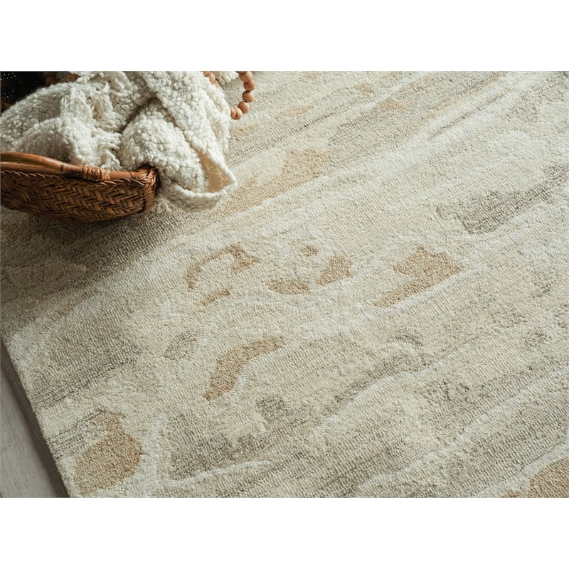 Cortero Hand-Tufted New Zealand Wool Gold/Ivory 4'x6' Area Rug
