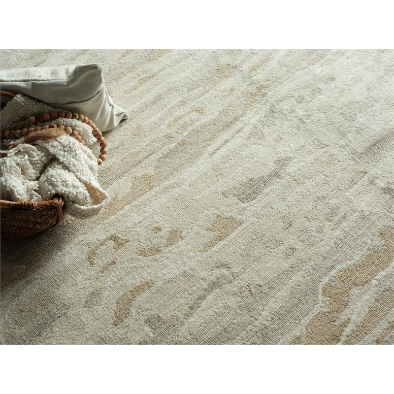 Cortero Hand-Tufted New Zealand Wool Gold/Ivory 4'x6' Area Rug