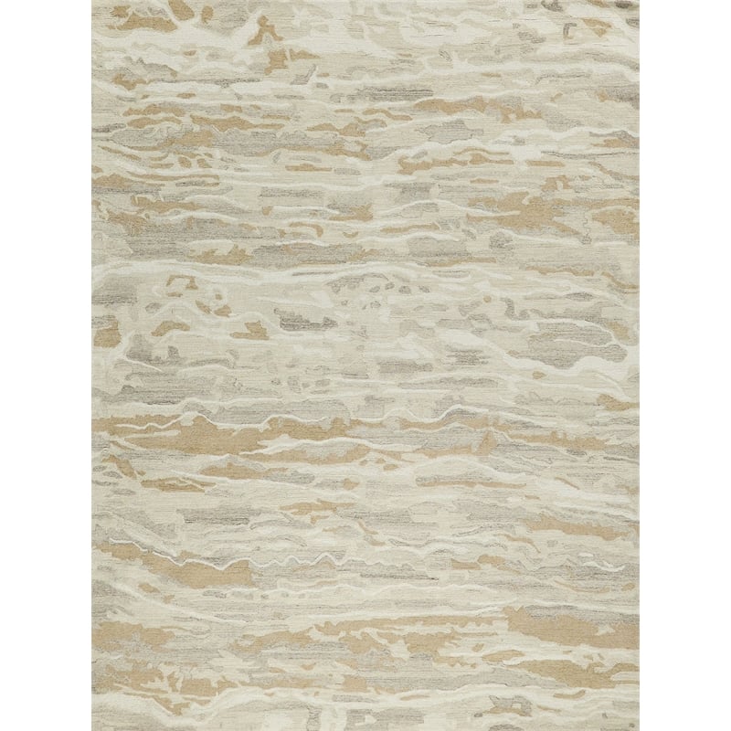 Cortero Hand-Tufted New Zealand Wool Gold/Ivory 4'x6' Area Rug