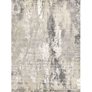Cosmo Hand-Knotted Wool/Bamboo Silk Silver/Blue/Ivory 8'x10' Area Rug