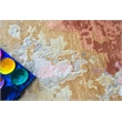 Cosmo Hand-Knotted Wool/Bamboo Silk Ivory/Beige/Blue 8'x10' Area Rug