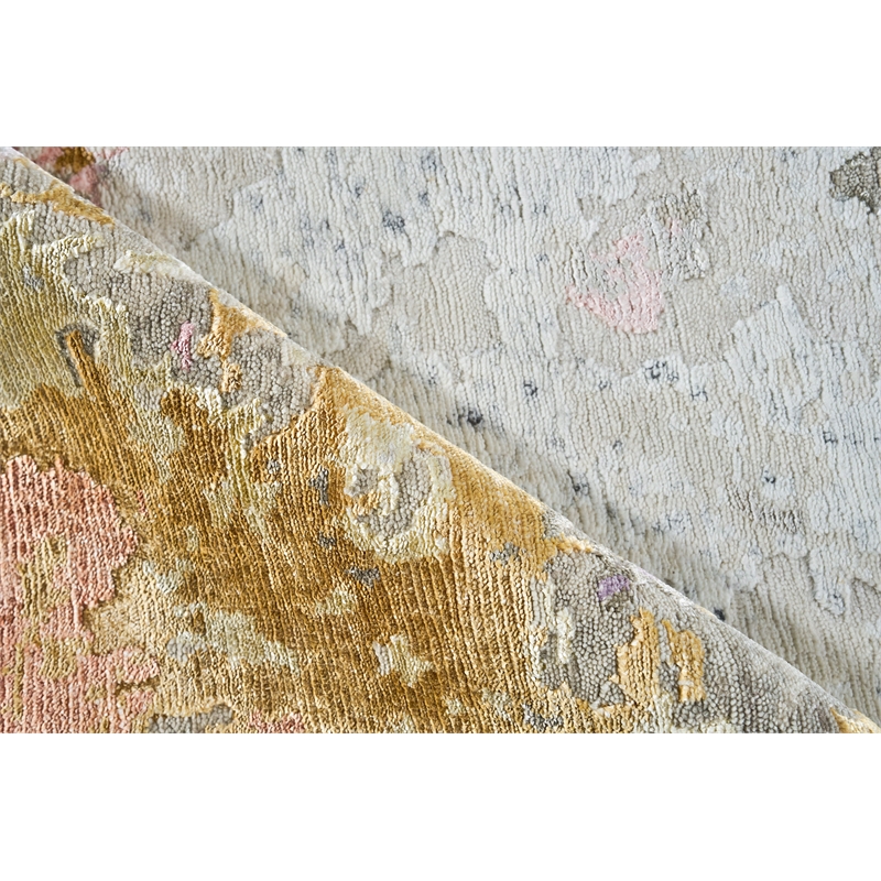 Cosmo Hand-Knotted Wool/Bamboo Silk Ivory/Beige/Blue 9'x12' Area Rug