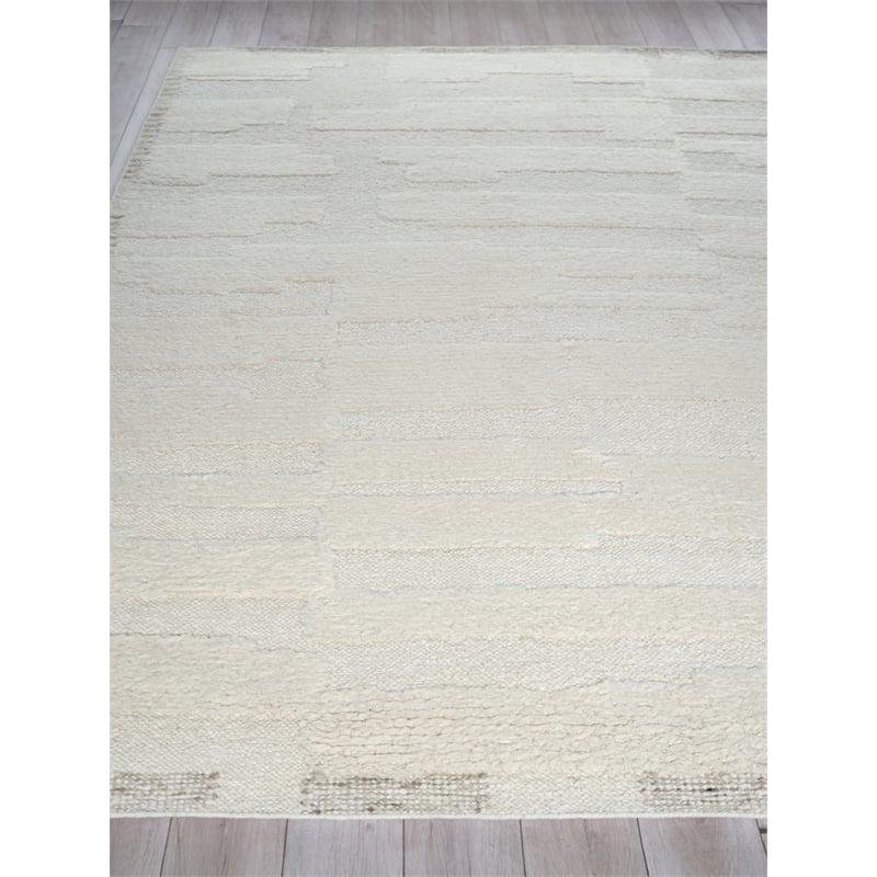Cozi Handloomed New Zealand Wool Ivory/Beige 8'x10' Area Rug