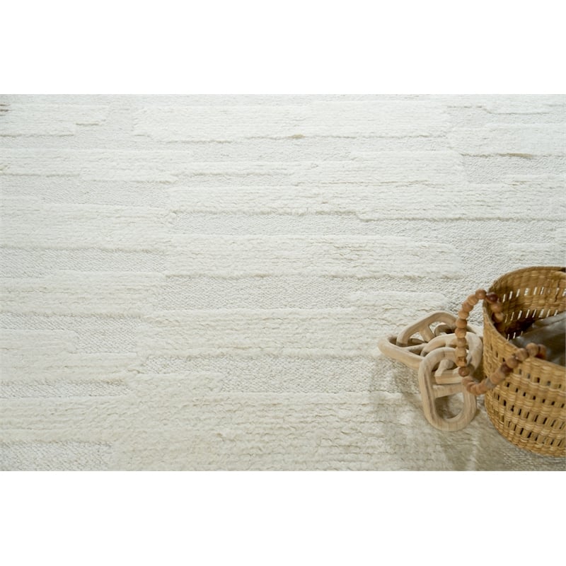 Cozi Handloomed New Zealand Wool Ivory/Beige 8'x10' Area Rug