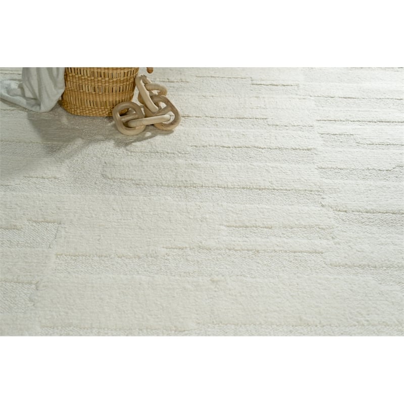 Cozi Handloomed New Zealand Wool Ivory/Beige 8'x10' Area Rug