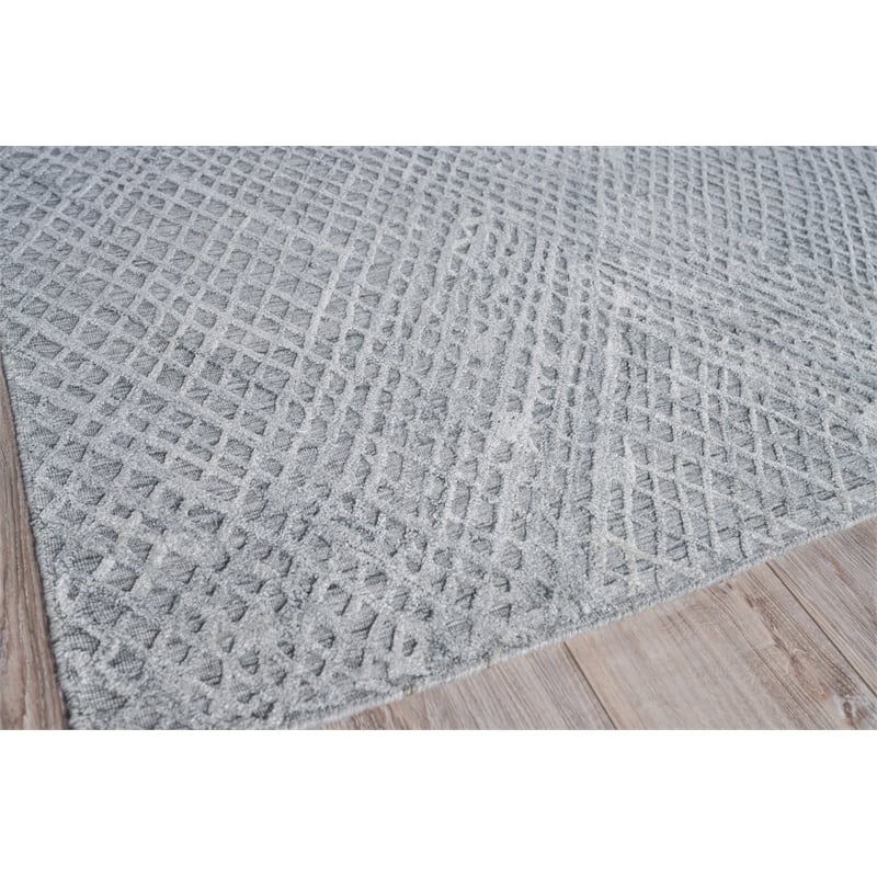 Crescendo Handloomed Bamboo Silk Silver 10'x14' Area Rug