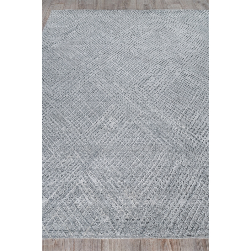 Crescendo Handloomed Bamboo Silk Silver 10'x14' Area Rug
