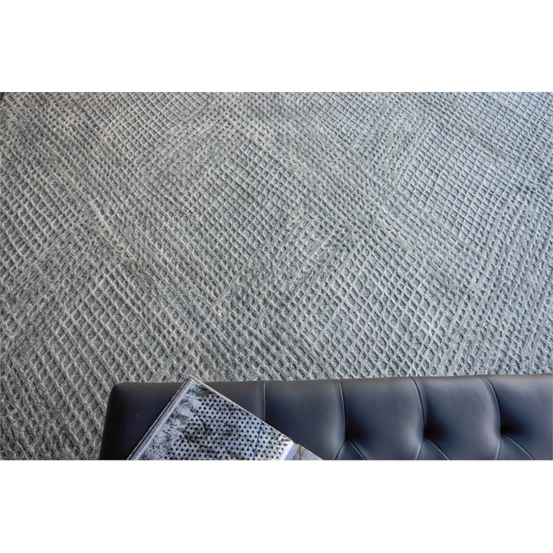Crescendo Handloomed Bamboo Silk Silver 10'x14' Area Rug