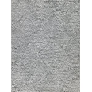 Crescendo Handloomed Bamboo Silk Silver 10'x14' Area Rug