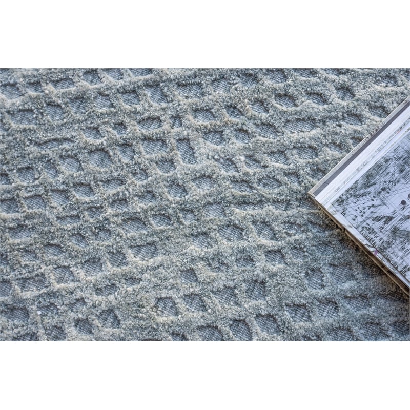 Crescendo Handloomed Bamboo Silk Silver 12'x15' Area Rug