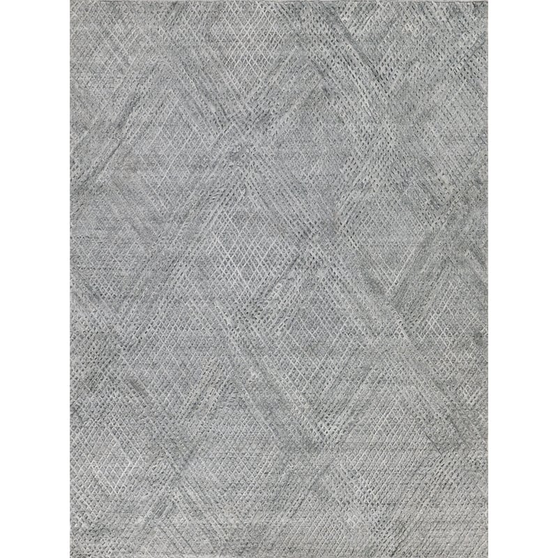 Crescendo Handloomed Bamboo Silk Silver 12'x15' Area Rug