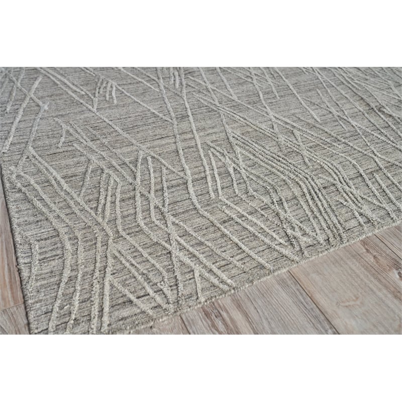 Crescendo Handloomed Bamboo Silk Beige 9'x12' Area Rug