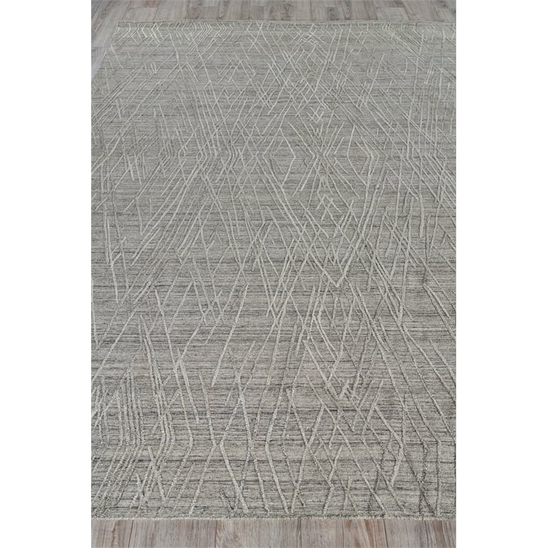 Crescendo Handloomed Bamboo Silk Beige 9'x12' Area Rug