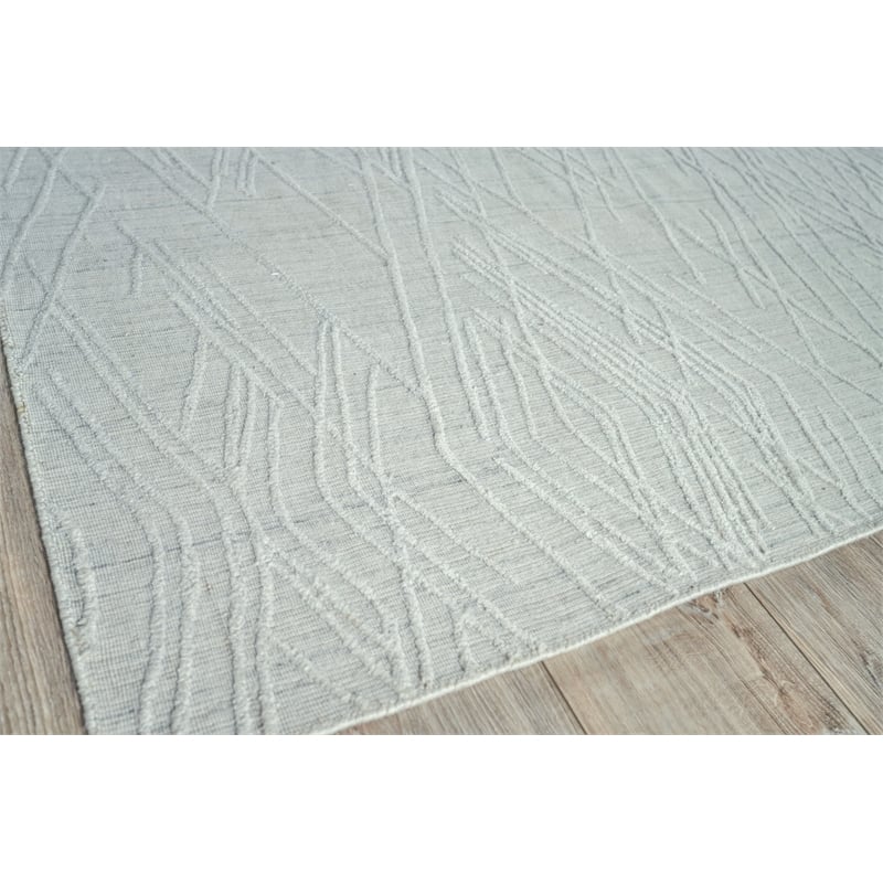 Crescendo Handloomed Bamboo Silk White 9'x12' Area Rug
