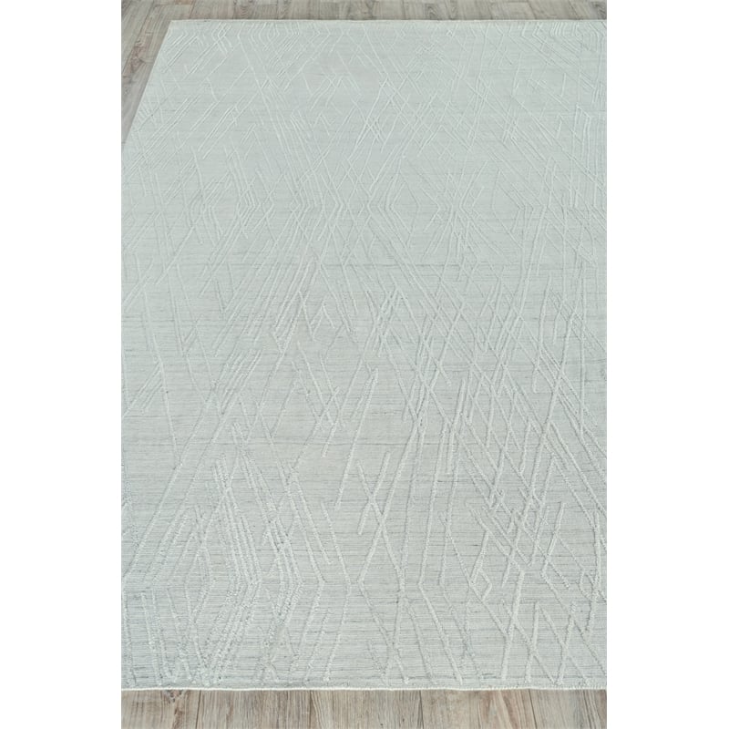 Crescendo Handloomed Bamboo Silk White 9'x12' Area Rug