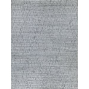 Crescendo Handloomed Bamboo Silk Charcoal Gray 10'x14' Area Rug