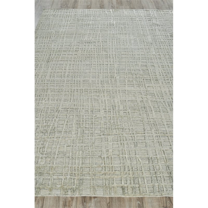 Crescendo Handloomed Bamboo Silk Beige 4'x5' Area Rug