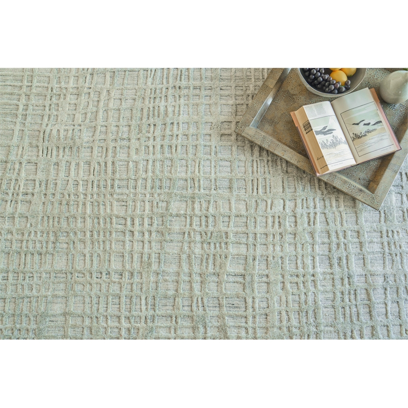 Crescendo Handloomed Bamboo Silk Beige 6'x9' Area Rug
