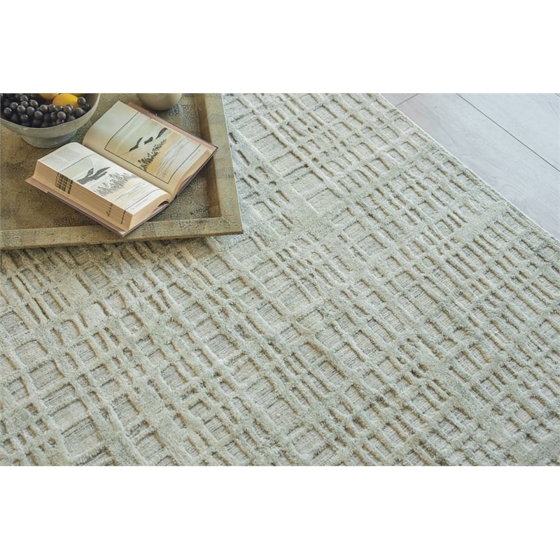 Crescendo Handloomed Bamboo Silk Beige 9'x12' Area Rug