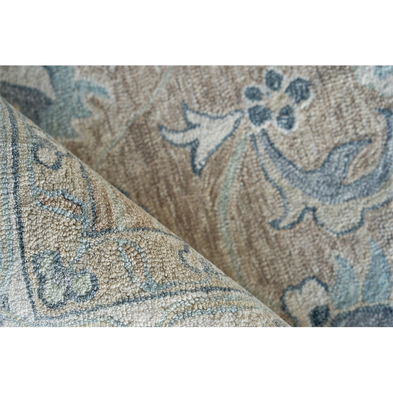 Claremont Oushak Hand-Tufted New Zealand Wool Light Brown/Ivory 5'x8' Area Rug