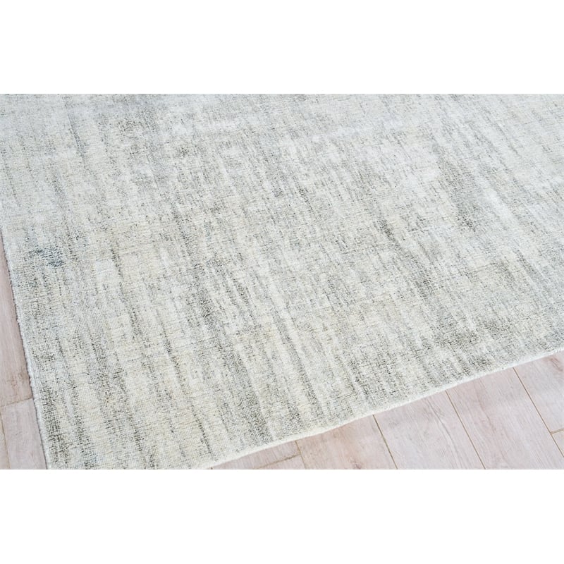 Cloud Handloomed Wool/Bamboo Silk Ivory/Silver 12'x15' Area Rug