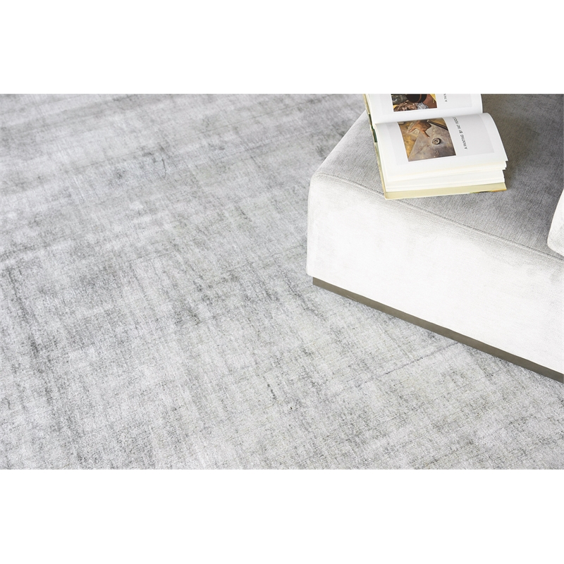 Cloud Handloomed Wool/Bamboo Silk Ivory/Silver 12'x15' Area Rug
