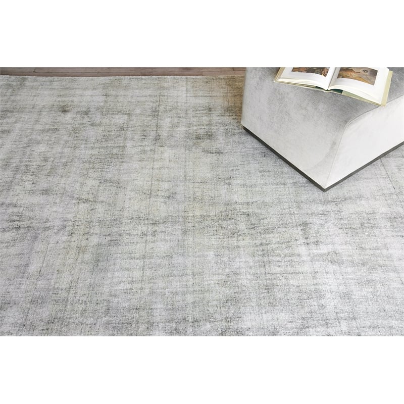 Cloud Handloomed Wool/Bamboo Silk Ivory/Silver 4'x6' Area Rug
