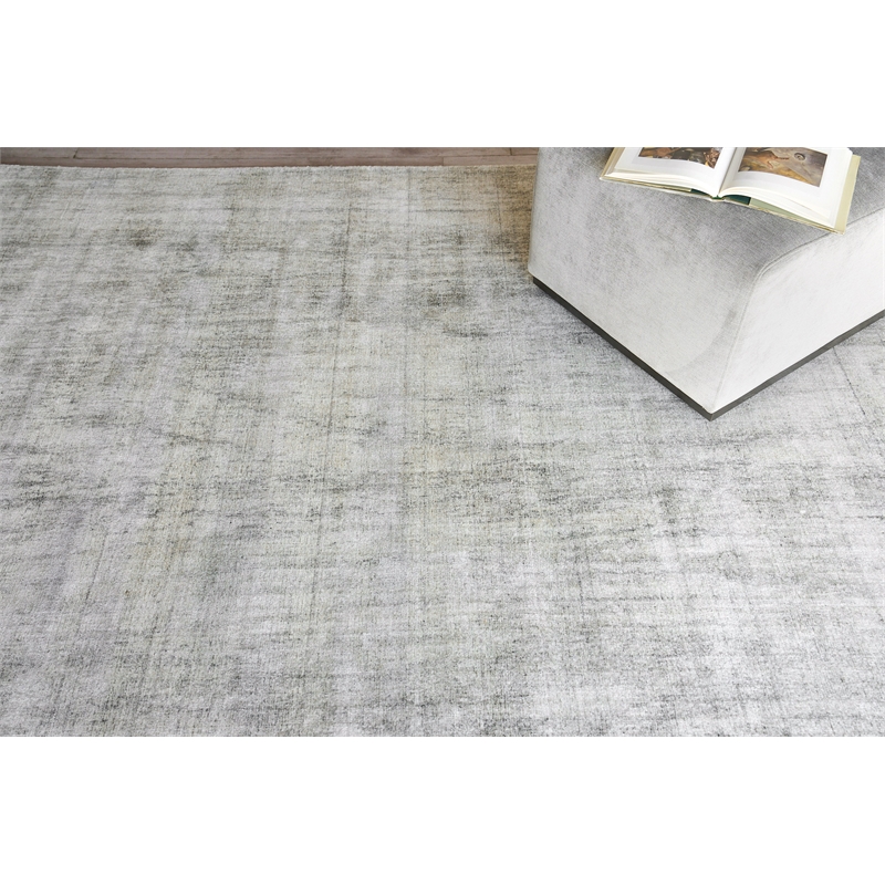Cloud Handloomed Wool/Bamboo Silk Ivory/Silver 8'x10' Area Rug