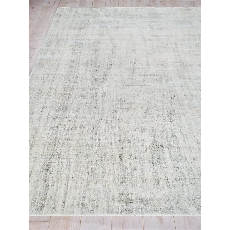 Cloud Handloomed Wool/Bamboo Silk Ivory/Silver 9'x12' Area Rug