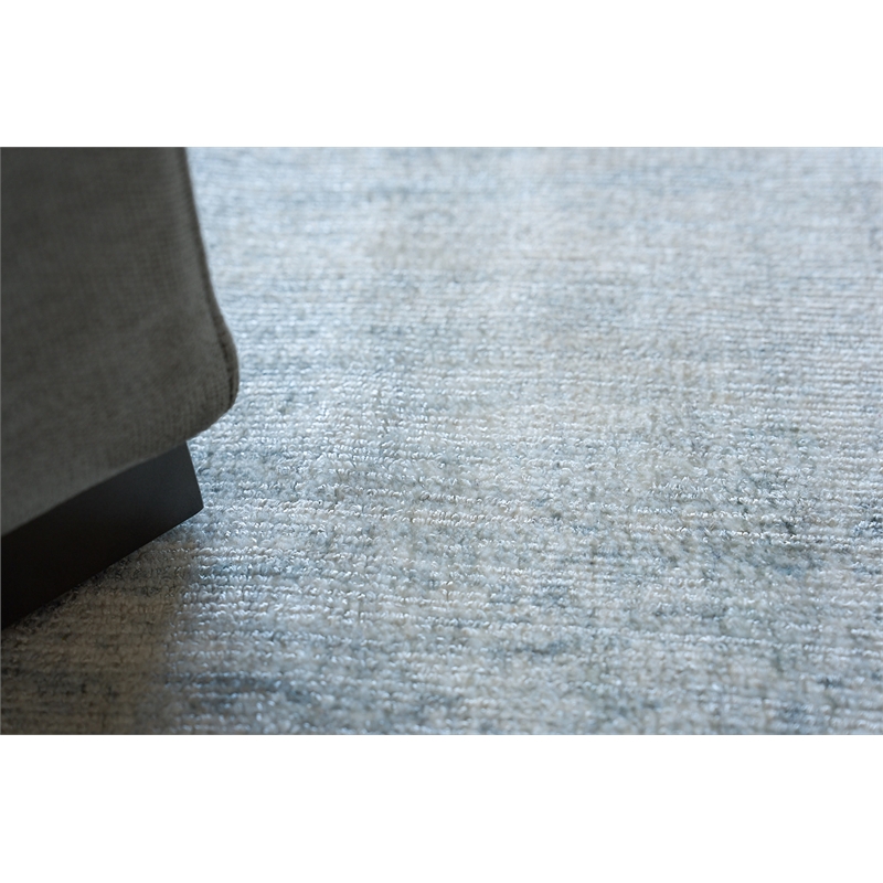 Cloud Handloomed Wool/Bamboo Silk Ivory/Blue 4'x6' Area Rug