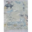 Cosmo Hand-Knotted Wool/Bamboo Silk Silver/Blue/Beige 12'x15' Area Rug
