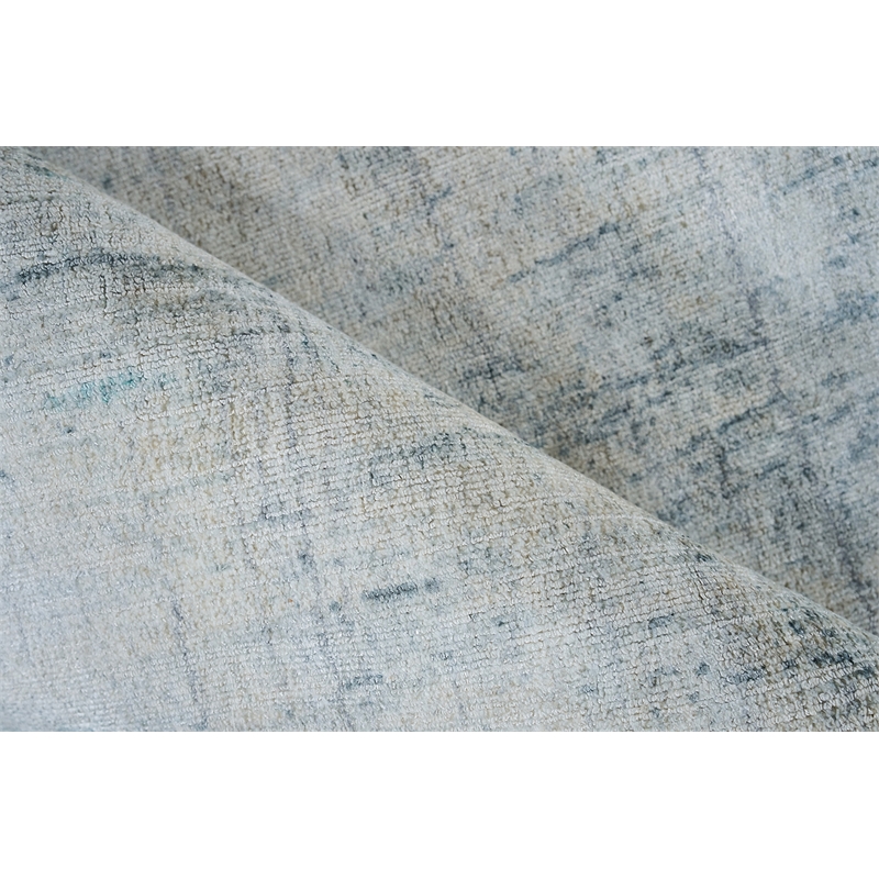 Cloud Handloomed Wool/Bamboo Silk Ivory/Blue 8'x10' Area Rug