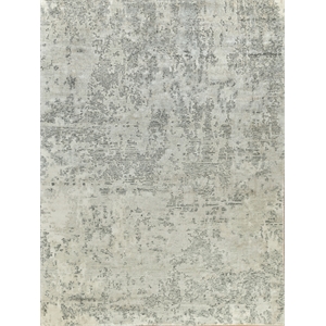 Cosmo Hand-Knotted Wool/Bamboo Silk Silver/Gray 12'x15' Area Rug