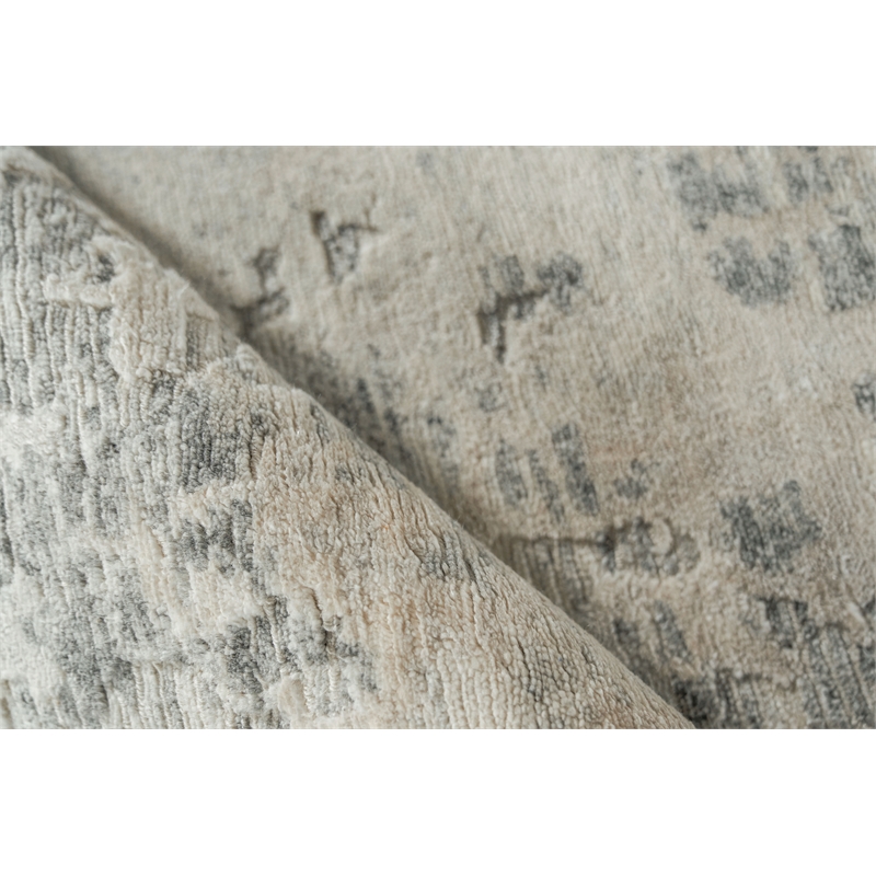 Cosmo Hand-Knotted Wool/Bamboo Silk Silver/Gray 14'x18' Area Rug
