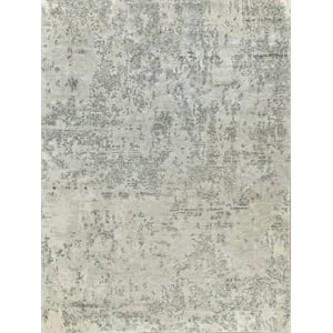 Cosmo Hand-Knotted Wool/Bamboo Silk Silver/Gray 14'x18' Area Rug