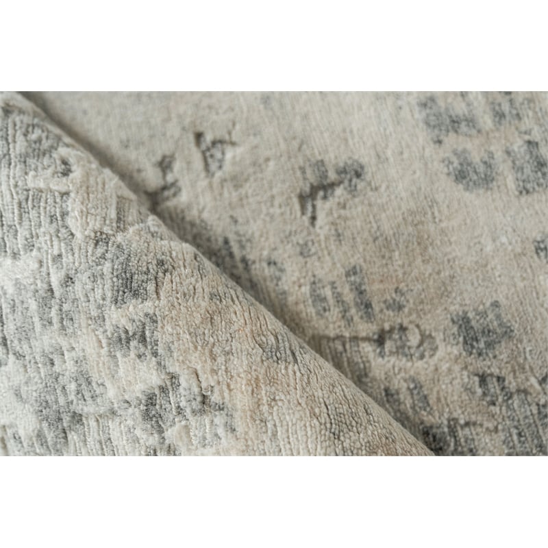 Cosmo Hand-Knotted Wool/Bamboo Silk Silver/Gray 6'x9' Area Rug