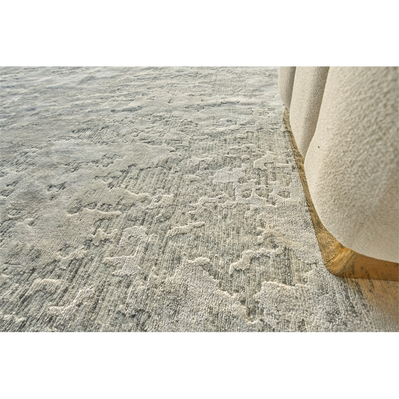 Cosmo Hand-Knotted Wool/Bamboo Silk Silver/Gray 6'x9' Area Rug